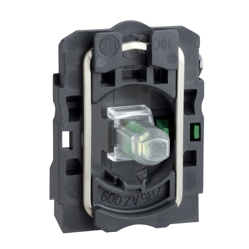 ZB5-AW0M11  LED-es világító nyomógomb aljzat, fehér, 230V, N/O Schneider
