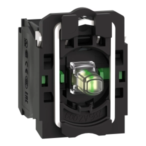 Schneider Electric Harmony XB5 - ZB5AW0M13 - műanyag jelzőlámpa és érintkező blokk rögzítő aljzattal, LED - es, 2NO, 230VAC, fehér
