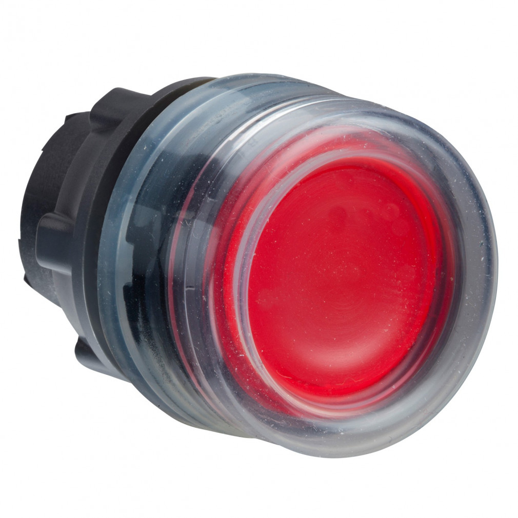 Schneider világító nyomógombfej védősapkás piros (ZB5-AW543)