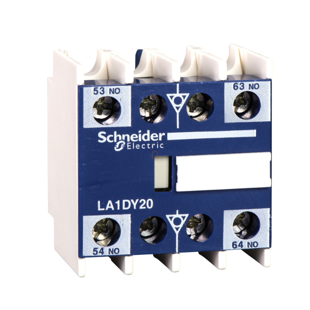 Por és nedvességálló segédérintkező blokk, homloklapi, 2NY, csavaros csatlakozás LA1DX02 Schneider