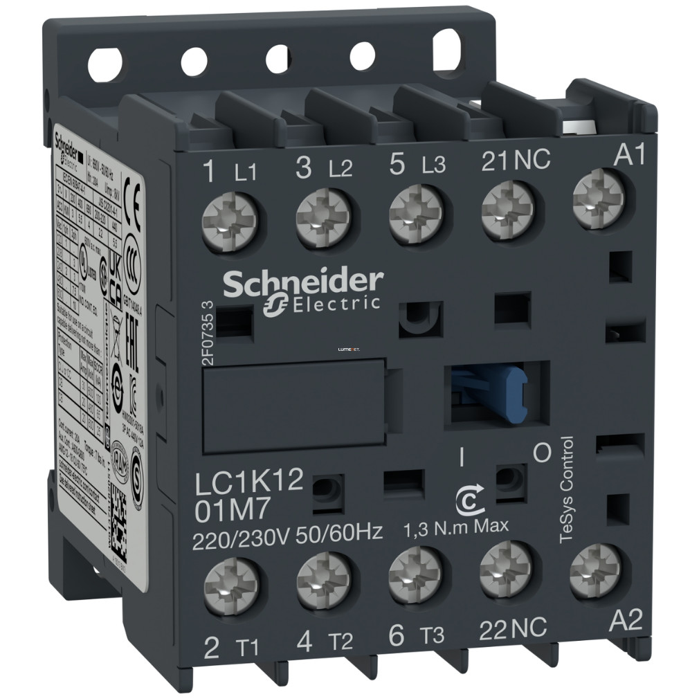 Schneider mágneskapcsoló 12A, AC, 50/60 Hz