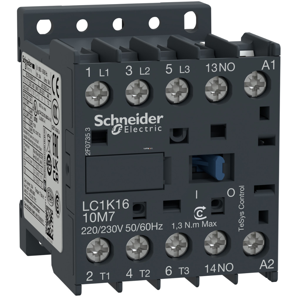 Schneider mágneskapcsoló 16A, AC, 50/60 Hz