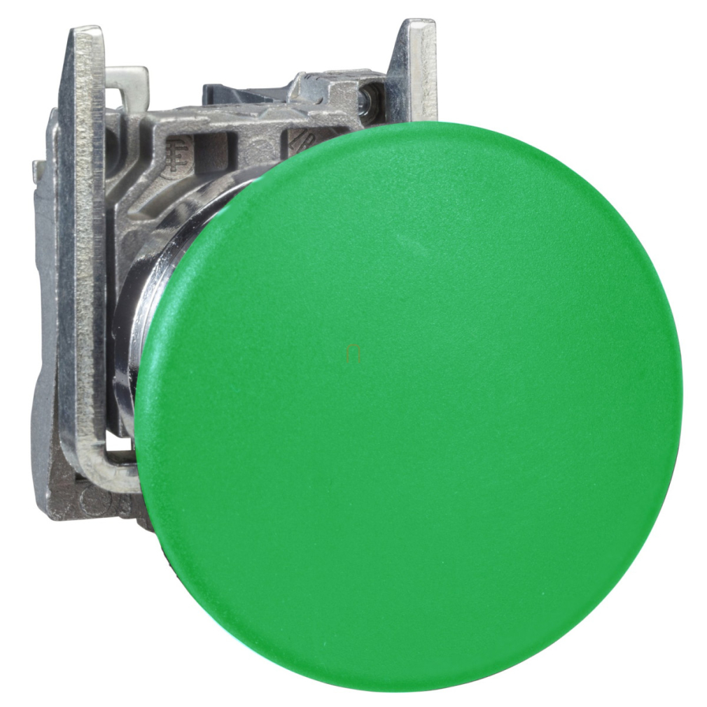 ATEX D gombafejű nyomógomb 40mm, fém, 1NO, zöld XB4BC31EX Schneider