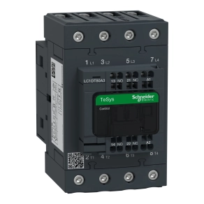 Schneider Electric TeSys D - LC1DT80A3P7 - 4 pólusú Everlink mágneskapcsoló AC1 415V 80A rugós vezérlő sorkapoccsal 230V AC 50/60Hz