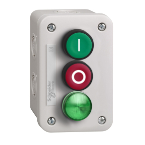   Schneider Electric Harmony XALE - XALE33V1M - vezérlő állomás with zöld pb 1NO+ piros pb 1NC + zöld jelző LED 230..240V