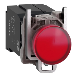 Schneider Electric Harmony XB4 - XB4BV5B4 - komplett fém LED jelzőlámpa, Ø22, 400VAC, piros