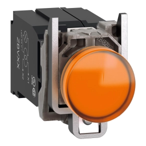 Schneider Electric Harmony XB4 - XB4BV5B5 - komplett fém LED jelzőlámpa, Ø22, 400VAC, narancssárga