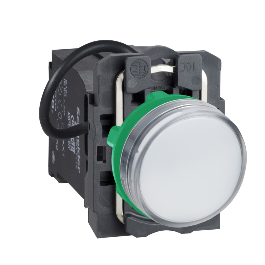 Harmony komplett műanyag LED jelzőlámpa, D22, 400VAC, fehér XB5AV5B1 Schneider