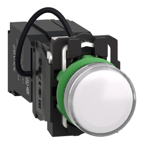 Schneider Electric Harmony XB5 - XB5AV5B1 - komplett műanyag LED jelzőlámpa, Ø22, 400VAC, fehér