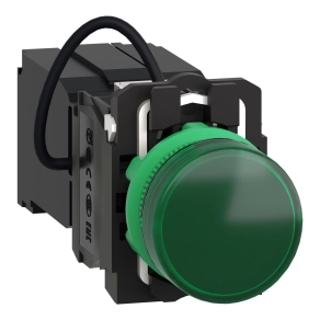 Schneider Electric Harmony XB5 - XB5AV5B3 - komplett műanyag LED jelzőlámpa, Ø22, 400VAC, zöld