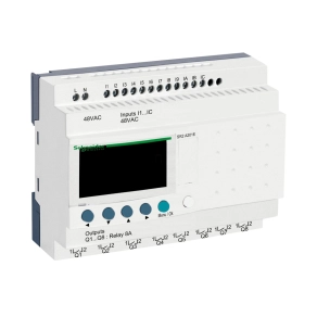   Schneider Electric Zelio Logic - SR2A201E programozható relé, kompakt, LCD kijelző, 12 DI, 8 DO relés, 48 VAC