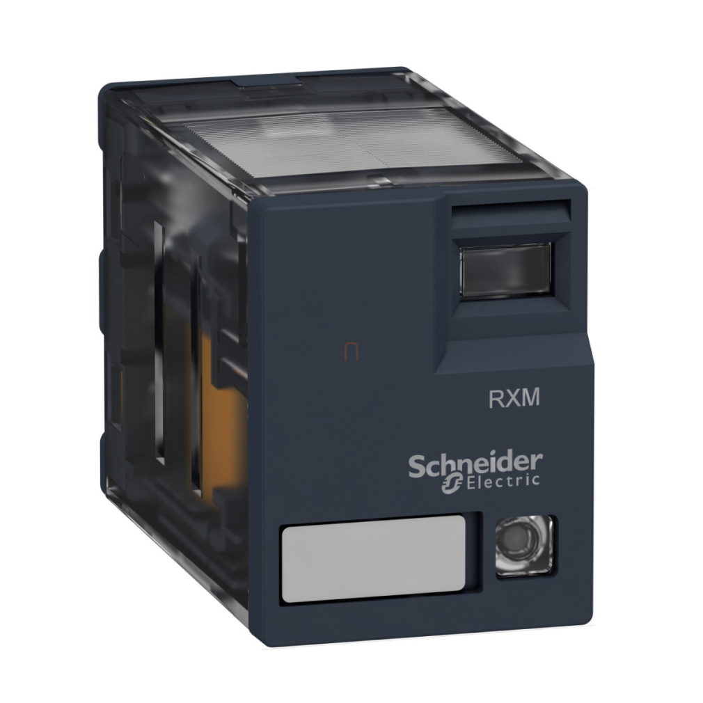 RXM miniatűr relé, 2CO, 12A, 24VDC, LED RXM2AB3BD Schneider