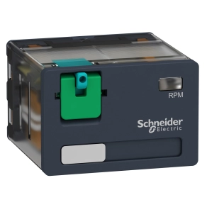Schneider Electric Harmony Electromechanical Relays - RPM41BD - RPM teljesítményrelé, 4CO, 15A, 24VDC, tesztgombbal