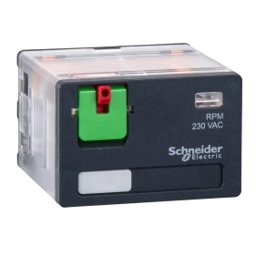 Schneider Electric Harmony Electromechanical Relays - RPM41P7 - RPM teljesítményrelé, 4CO, 15A, 230VAC, tesztgomb