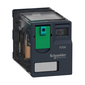 Schneider Electric Harmony Electromechanical Relays - RXM2AB1JD - RXM miniatűr relé, 2CO, 12A, 12VDC, tesztgomb