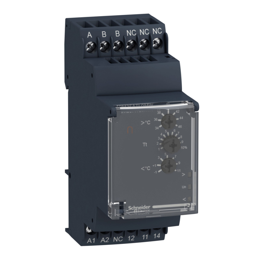 RM35 hőmérsékletfigyelő relé, 3f, 1CO, 5A, 24…240VAC/DC,  RM35ATL0MW Schneider