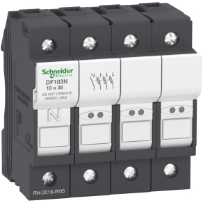   Schneider Electric TeSys DF, LS1/GK1 - DF103N - Biztosíték tartó 3P N 32A biztosítékhoz