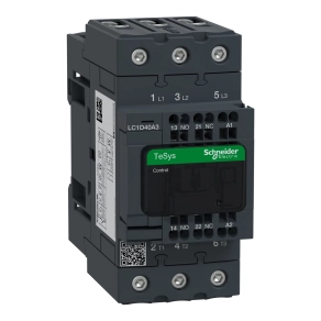 Schneider Electric TeSys D - LC1D40A3B7 - 3pólusú Everlink mágneskapcsoló (AC3, 400V 40A) rugós vezérlő sorkapoccsal 24V AC 50/60Hz