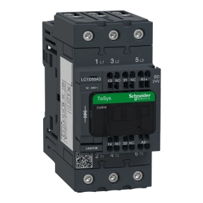   Schneider Electric TeSys D - LC1D50A3BD - 3pólusú Everlink mágneskapcsoló (AC3, 400V 50A) rugós vezérlő sorkapoccsal 24V DC