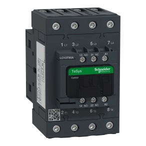 Schneider Electric TeSys D - LC1DT80AB7 - 4 pólusú Everlink mágneskapcsoló AC1 415V 80 A, tek. 24V AC 50/60Hz