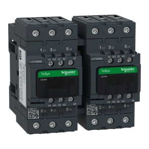Schneider Electric TeSys D - LC2D50AB7 - 3 pólusú irányváltós mágneskapcsoló Everlink (AC3, 400V 50A) , tek. 24V AC 50/60Hz