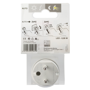   Legrand csatlakozódugó éjszakai fénnyel, LED-es, kapcsolható és fényerőszabályozható, fehér - 50676