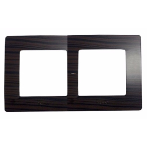 Legrand Niloé sötét fa dekor 2-es keret - 397092