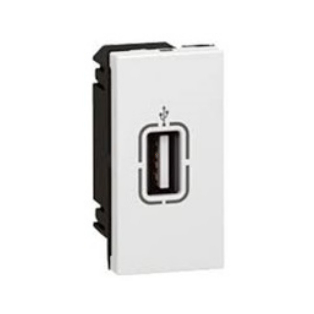 Legrand 078746 Program Mosaic USB aljzat, elővezetékezett, 1 modulos, fehér