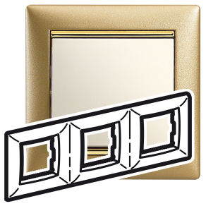 Legrand Valena keret, 3-as, vízszintes, matt arany - 770303