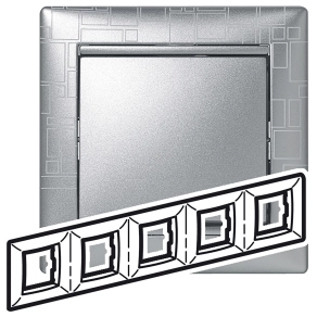 Legrand Valena keret, 5-ös, alu négyzetmintás - 770345