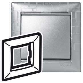 Legrand Valena 1-es keret, alu négyzetmintás - 770341