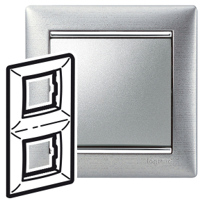 Legrand Valena 2-es keret, függőleges, alumetál - 770336