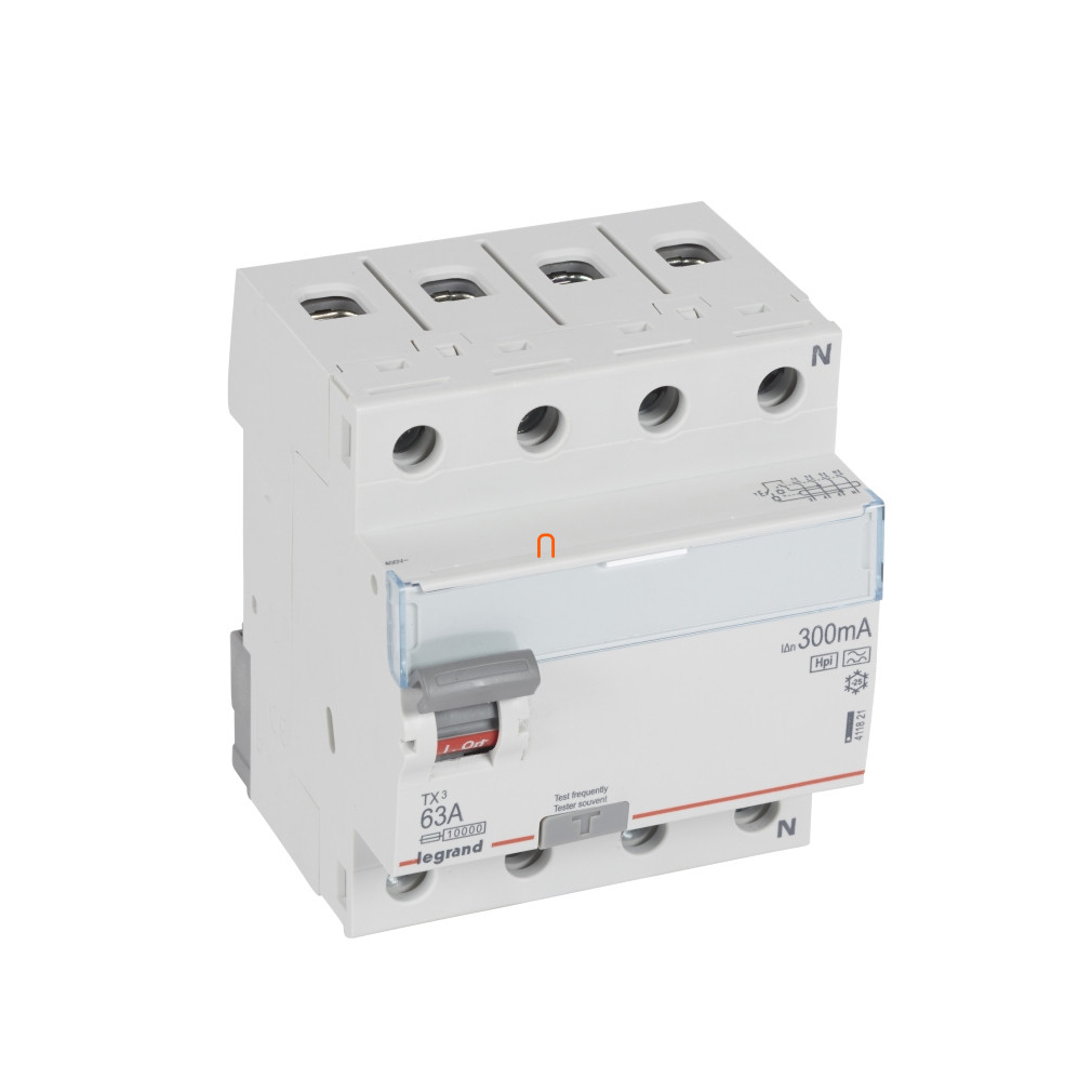 Legrand 411821 TX3 áram-védőkapcsoló 4P D 63A 300MA A-HPI