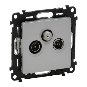   Legrand Valena Life TV-Rádió-SAT aljzat, átmenő, 14 dB alumínium - 753365