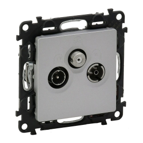   Legrand Valena Life TV-Rádió-SAT aljzat, végzáró, 10 dB alumínium - 753364