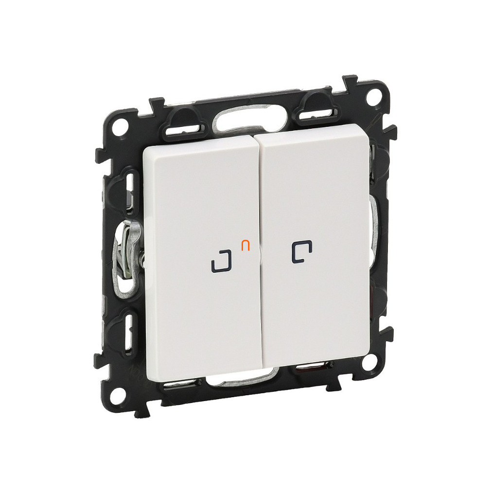 Legrand Valena Life 752309 106+6 JF kettős váltókapcsoló jelzőfénnyel alumínium