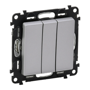   Legrand Valena Life 3-as egypólusú kapcsoló 10 AX, alumínium - 752303