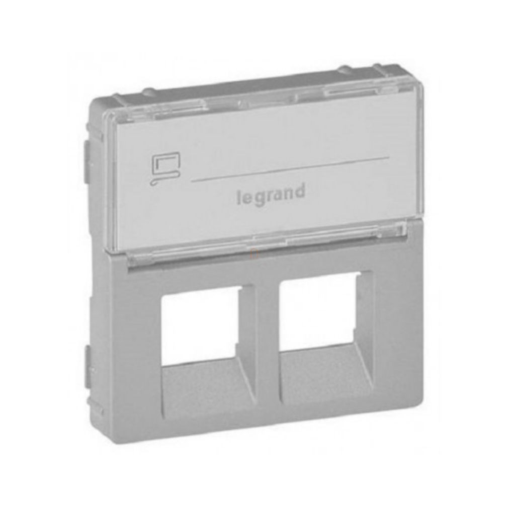 Valena Life 755482 2xRJ45 burkolat címketartóval alumínium Legrand