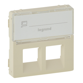   Legrand Valena Life 2xRJ45 csatlakozóaljzat burkolat, címketartóval, elefántcsont - 755481