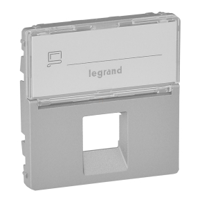  Legrand Valena Life 1xRJ45 csatlakozóaljzat burkolat, címketartóval alumínium - 755472