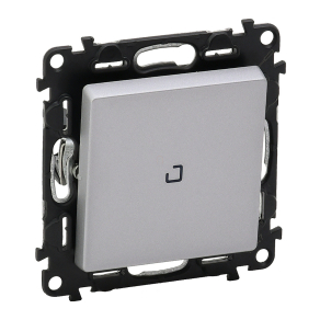   Legrand Valena Life egypólusú kapcsoló ellenőrzőfénnyel 10 AX alumínium - 752304