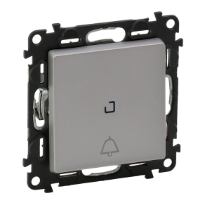   Legrand Valena Life váltóérintkezős nyomó csengőjellel, jelzőfénnyel alumínium - 752316