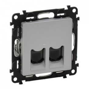  Legrand Valena Life 2xRJ45 UTP Cat5e aljzat alumínium - 753341