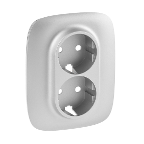   Legrand Valena Allure 2x2P+F aljzat monobloc burkolat + keret, tel, alumínium - 754957