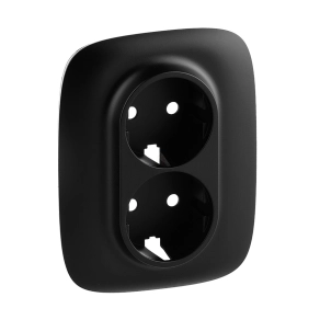   Legrand Valena Allure 2x2P+F aljzat monobloc burkolat + keret, tel, fekete - 754958