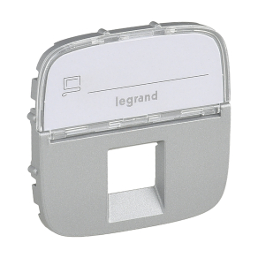   Legrand Valena Allure RJ11/RJ45 aljzat burkolat címketartóval, alumínium - 755477