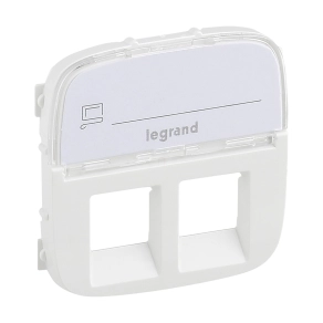   Legrand Valena Allure 2xRJ11/RJ45 aljzat burkolat címketartóval, fehér - 755485