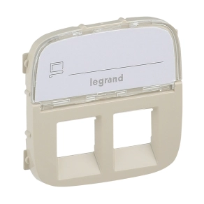   Legrand Valena Allure 2xRJ11/RJ45 aljzat burkolat címketartóval, elefántcsont - 755486