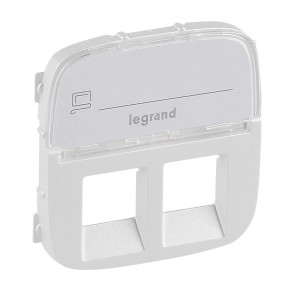   Legrand Valena Allure 2xRJ11/RJ45 aljzat burkolat címketartóval, gyöngyház - 755489