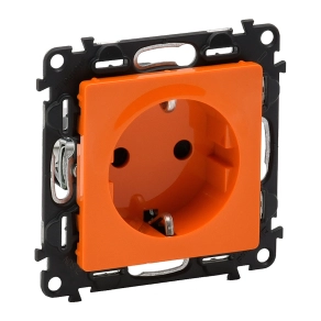   Legrand Valena Life 2P+F csatlakozóaljzat biztonsági zsaluval, narancssárga betéttárcsával - 753229